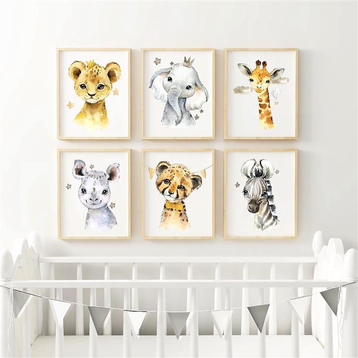 تابلو کودک مدل Safari Animals06  بسته 6 عددی